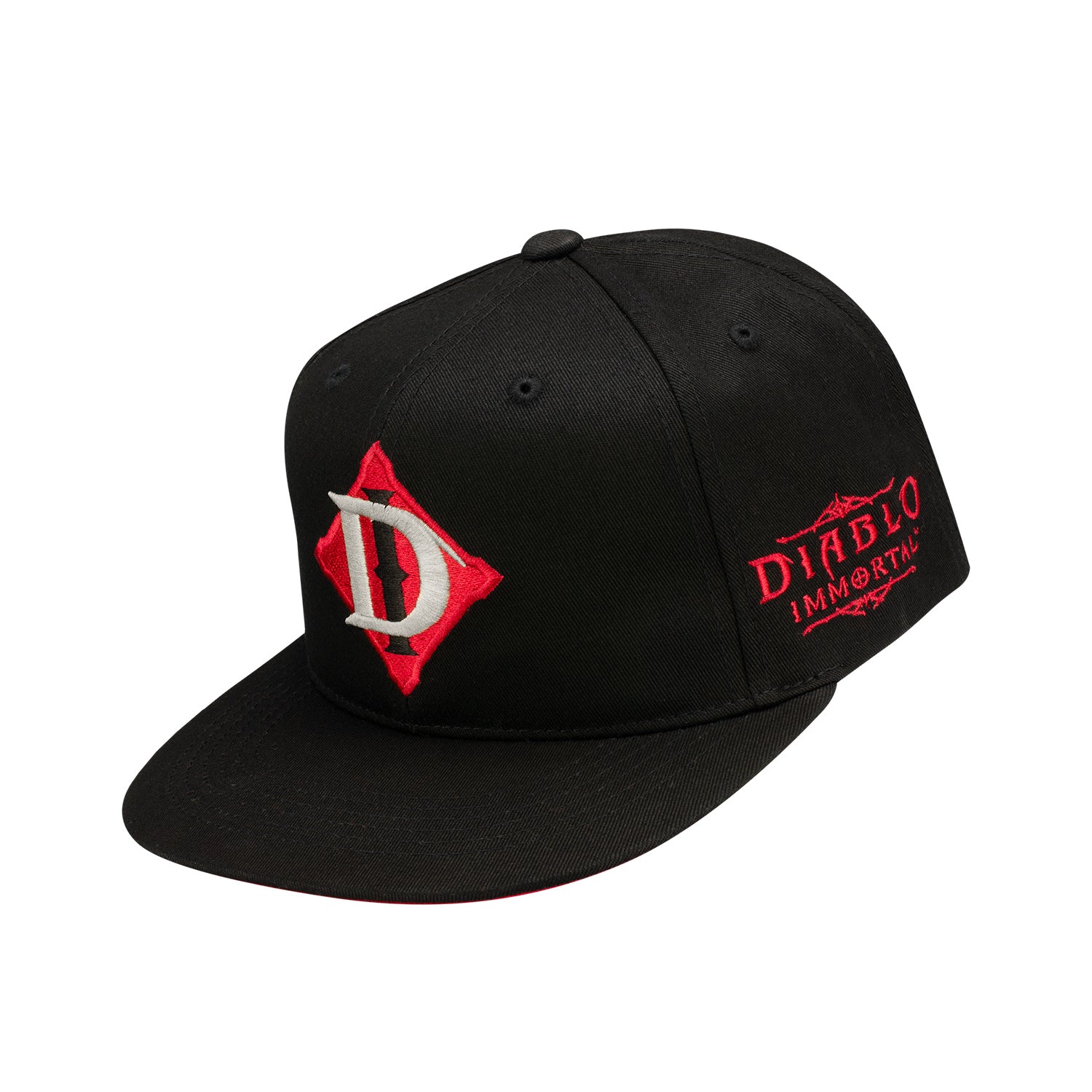Diablo Immortal Black Flatbill Snapback Hat - Front Left Side View 