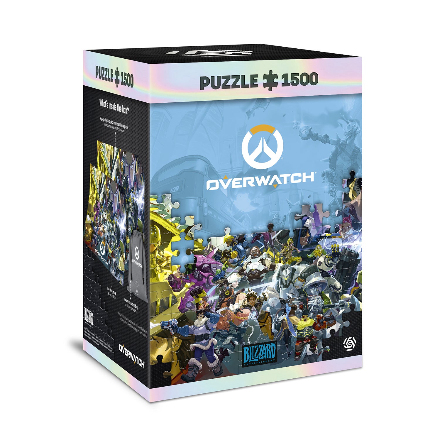 Overwatch: Heroes Collage 1500 Piece Puzzle in Blue - Front Right View