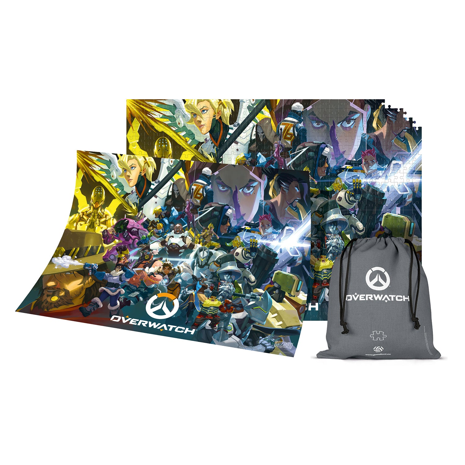 Overwatch: Heroes Collage 1500 Piece Puzzle in Blue - Front View