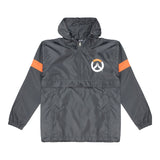 Overwatch 2 Grey Half-Zip Windbreaker Jacket - Front View