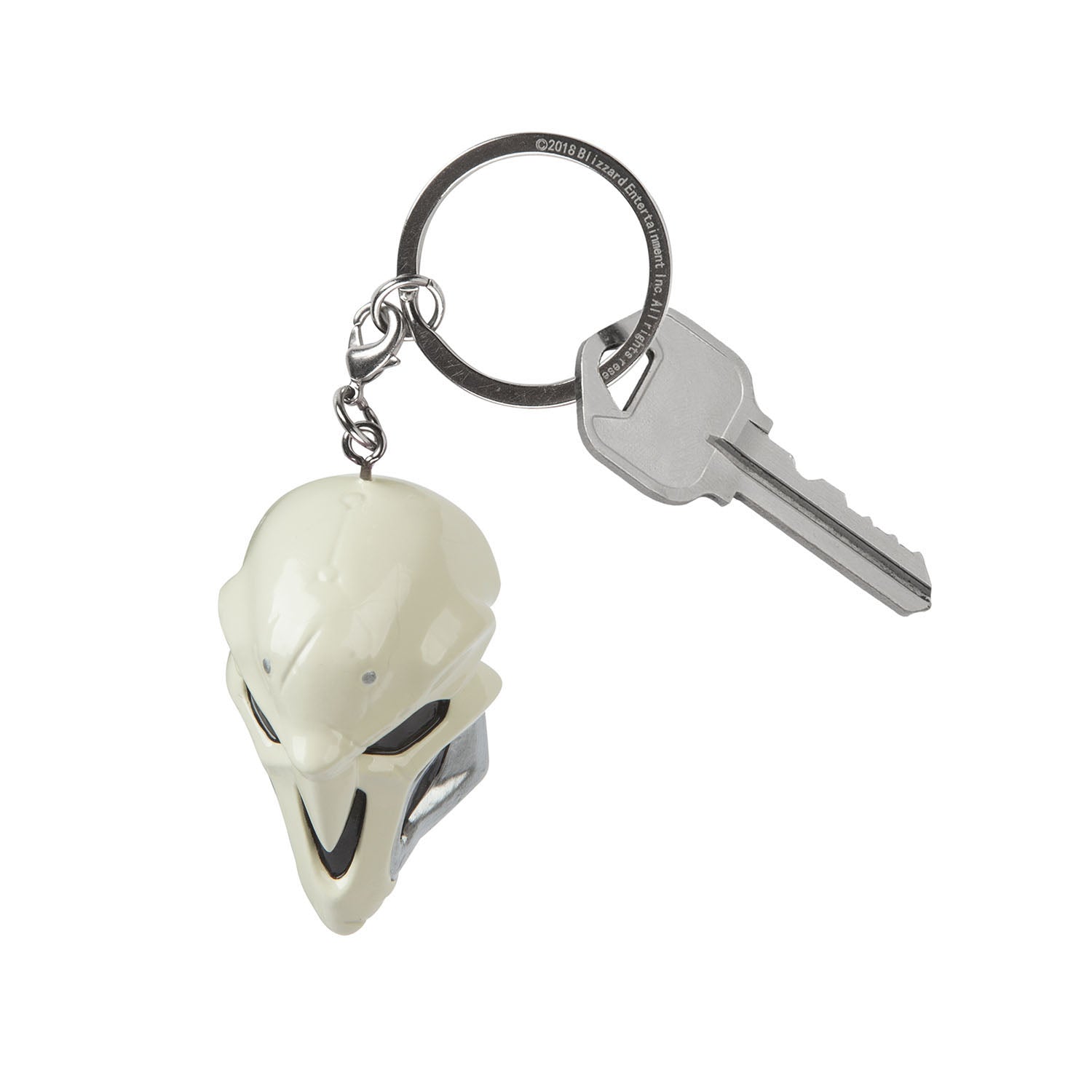 Overwatch Reaper Mask J!NX 3D Keyring in White - Front Left View
