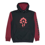 World of Warcraft Horde Logo Black Colour Block Pullover Hoodie - Front View