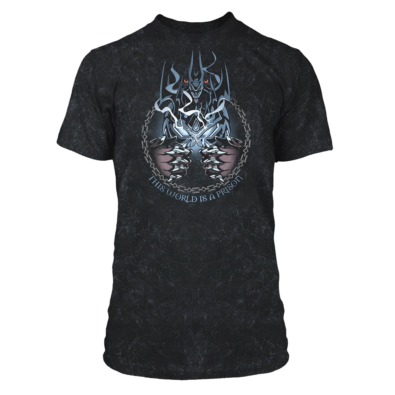 World of Warcraft J!NX The World is a Prison Black Washed T-Shirt - Front View