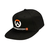 Overwatch 2 Black Flatbill Snapback Hat - Front Left Side View
