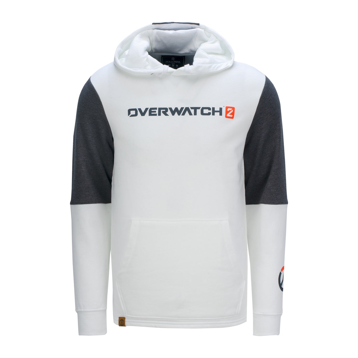 Overwatch 2 White Colourblock Hoodie - Front View with Overwatch 2 Logo