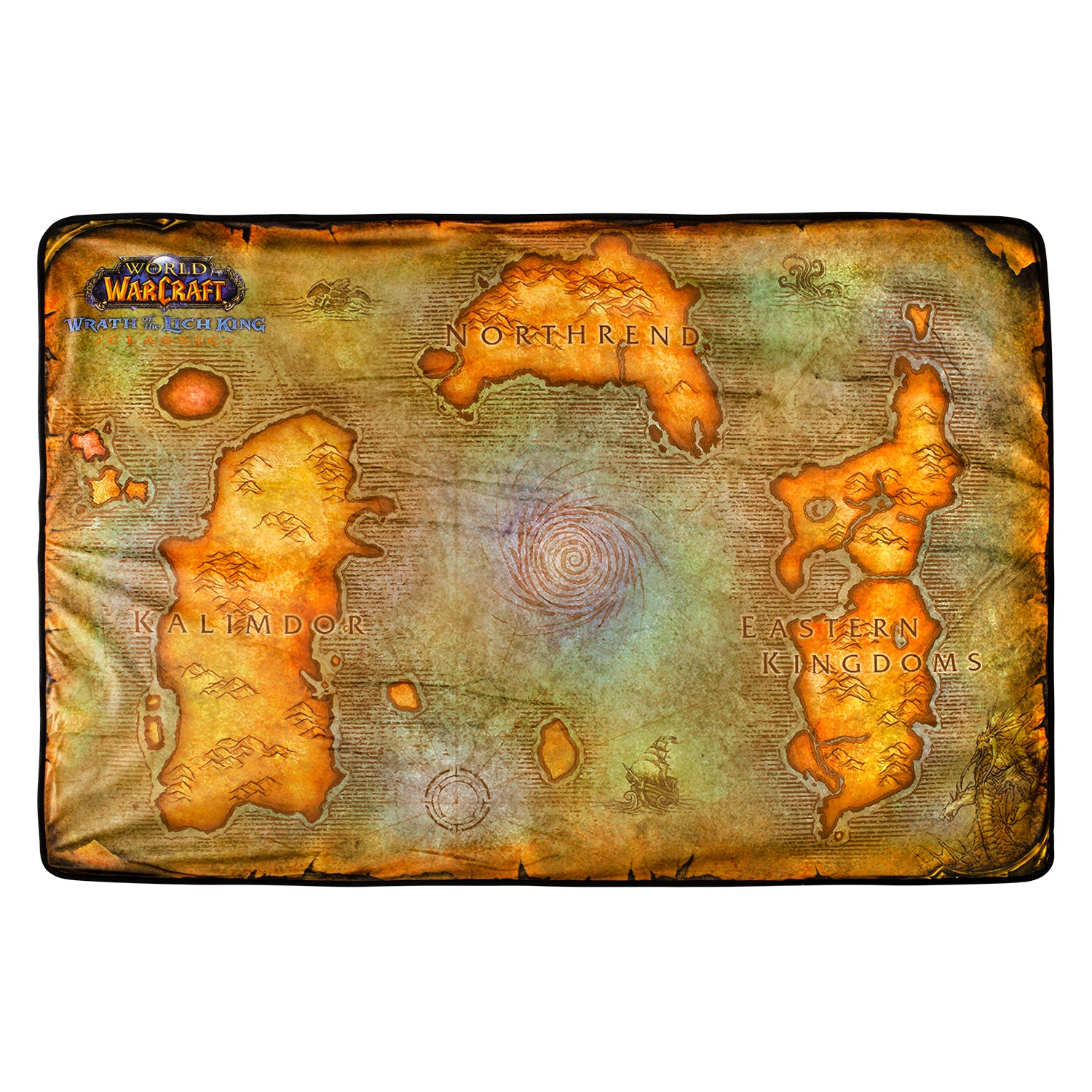 World of Warcraft Wrath of the Lich King Map Sherpa Blanket - Front View